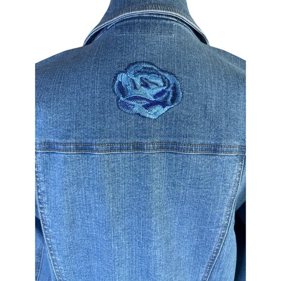 NYDJ Not Your Daughters Jeans Denim Jean Jacket Size Small Floral Embroidered NW - Picture 8 of 11